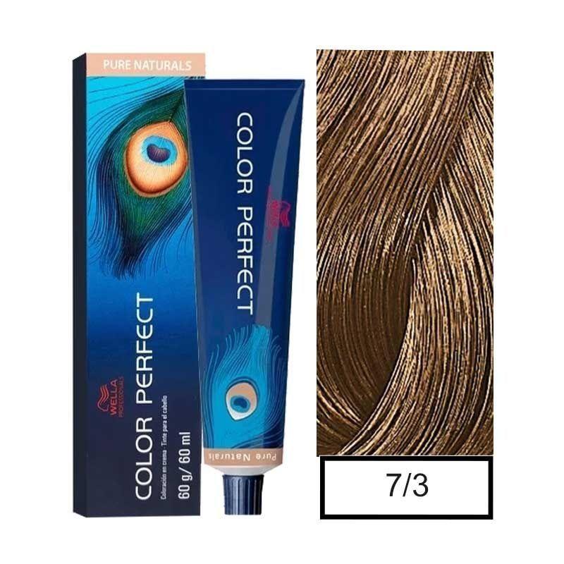 Tinte para Cabello Wella Color Perfect 7/3 Rubio Mediano Dorado 60ml +Oxidante-0