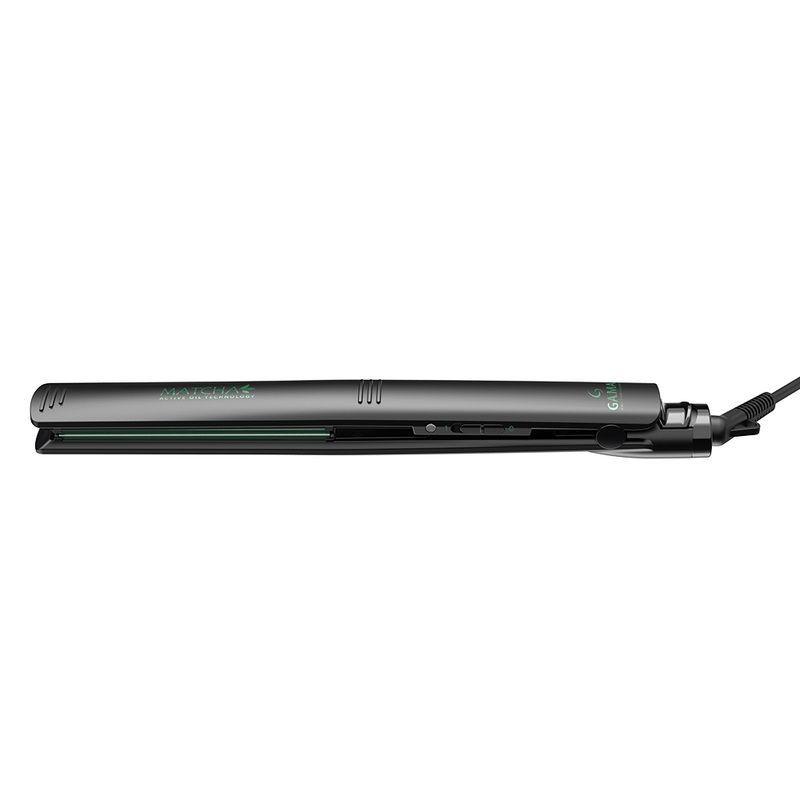 Plancha de cabello Essential Oils Elegance Matcha Gama negra con verde 230C-2