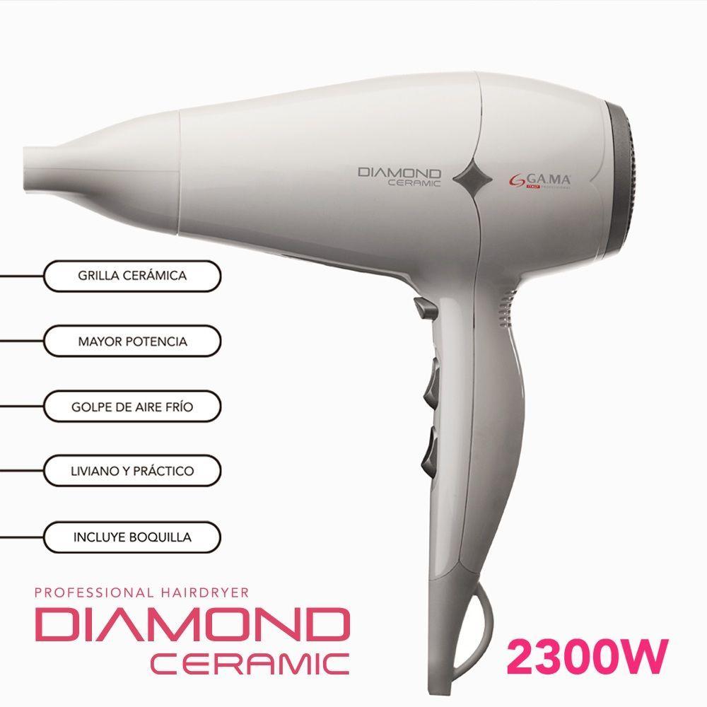 Secador Diamond Ceramic Antibacterial Pelo Cerámica 2300w Blanco Gama-2