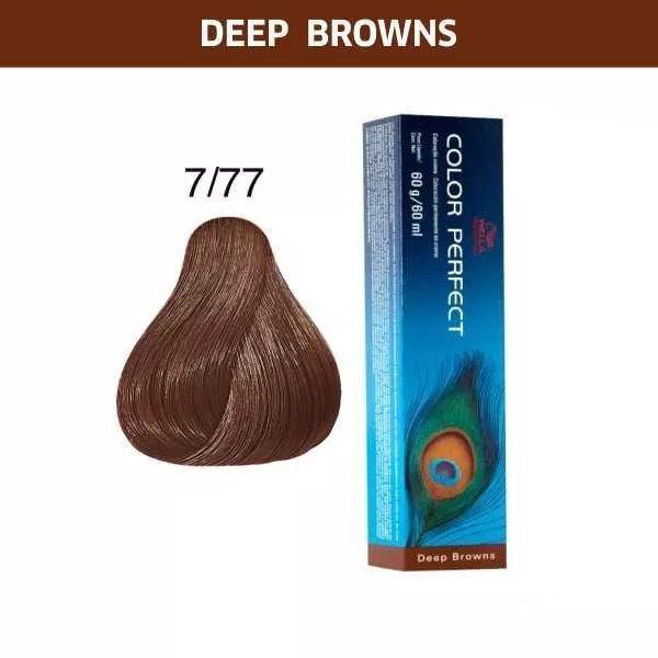Tinte para Cabello Wella Color Perfect 7/77 Rubio Mediano Marron Intenso 60ml +Oxidante-0