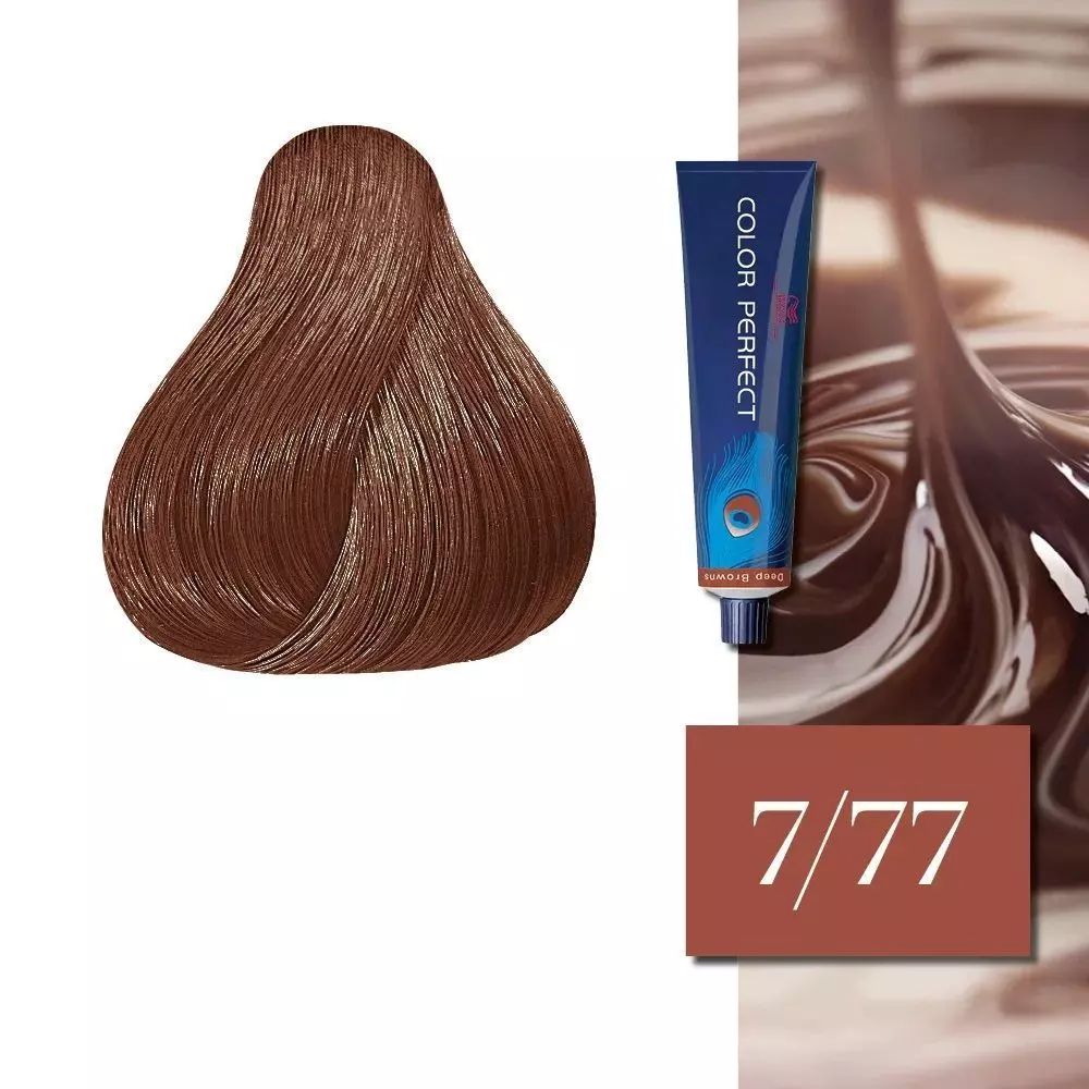 Tinte para Cabello Wella Color Perfect 7/77 Rubio Mediano Marron Intenso 60ml +Oxidante-2