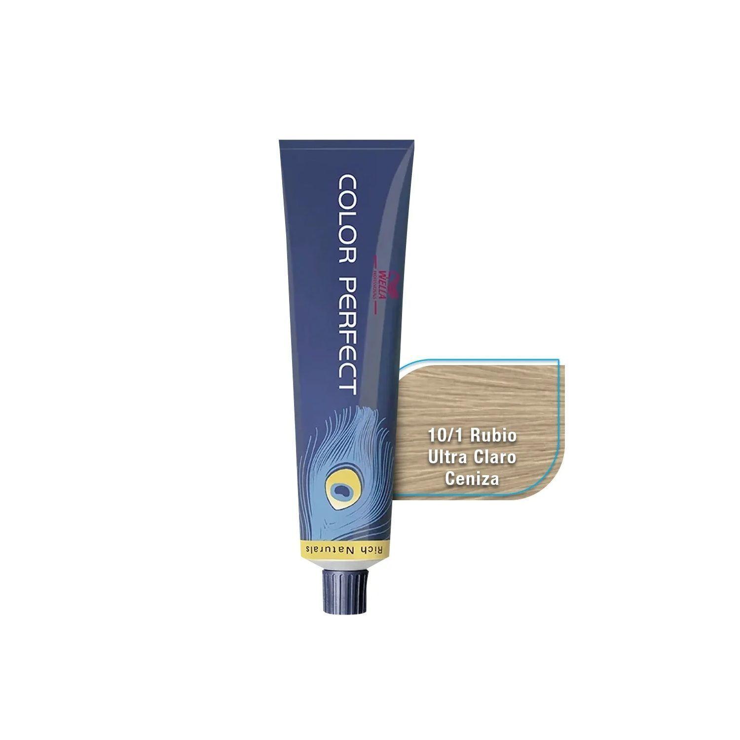 Tinte para Cabello Wella Color Perfect 10/1 Rubio Ultra Claro Ceniza 60ml +Oxidante-3