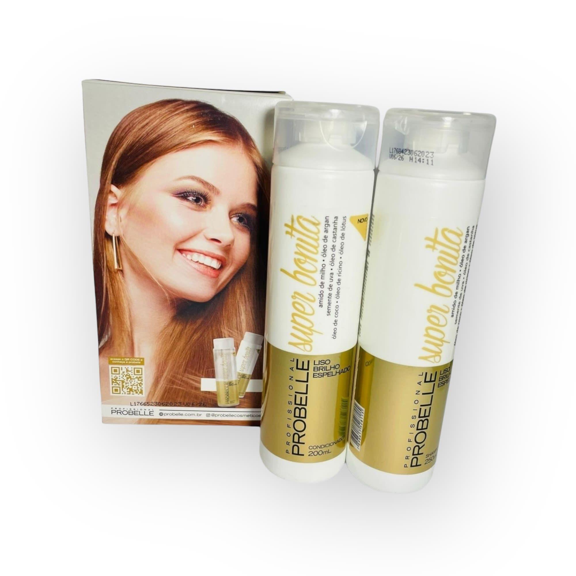 KIT SHAMPOO Y ACONDICIONADOR 500ML LISO BRILLO ESPEJADO PROBELLE-2