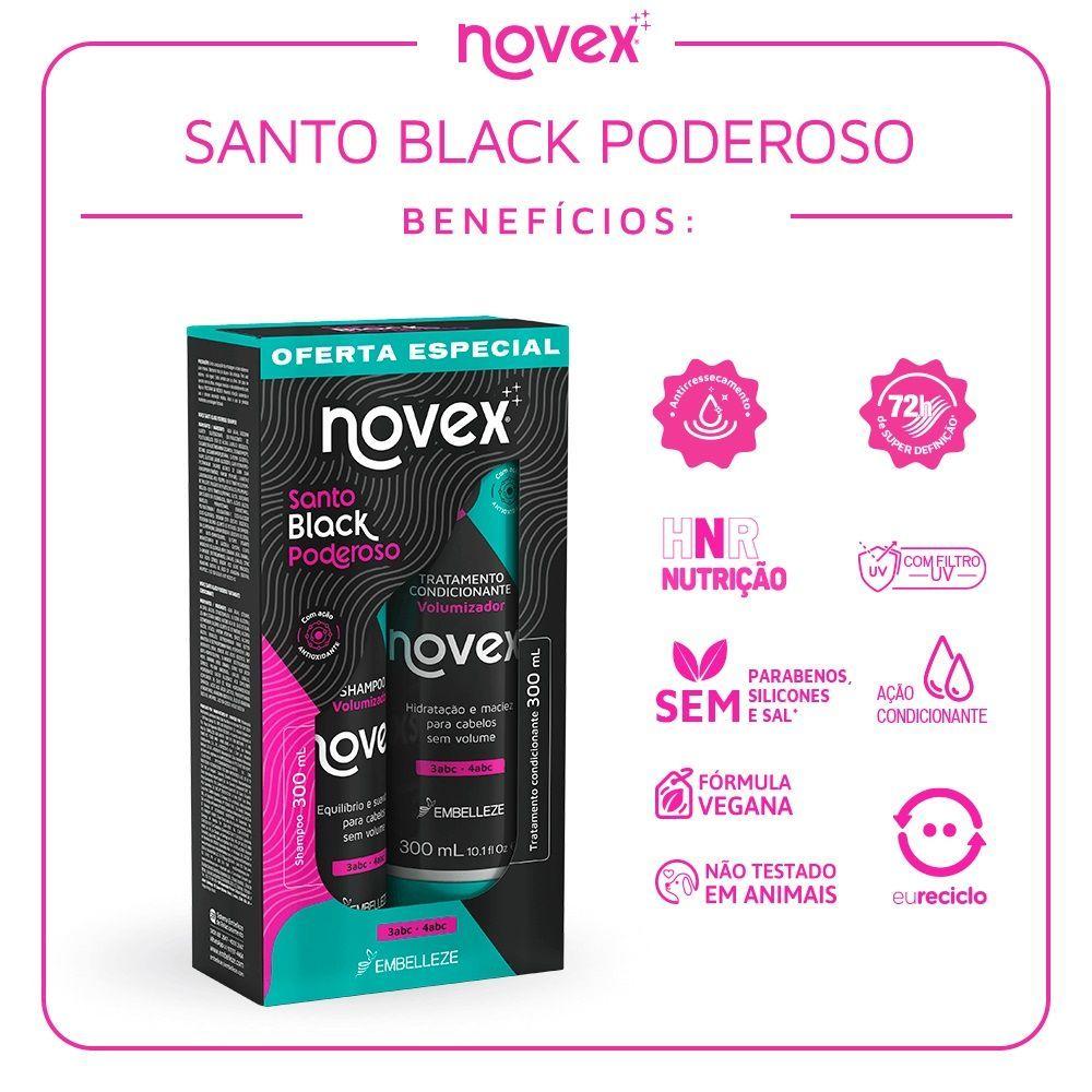 Kit Shampoo y Acondicionador Santo Black 2x300ml-2