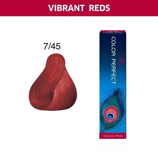 Tinte para Cabello Wella Color Perfect 7/45 Rubio Mediano Rojo Caoba 60ml-2