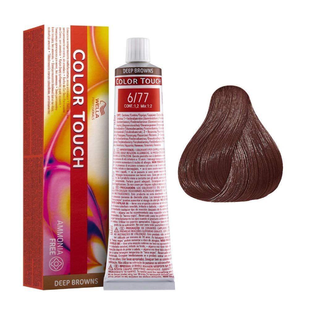 Tinte para cabello Wella Color Touch 6/77 Rubio Oscuro Marron Intenso 60ml-3
