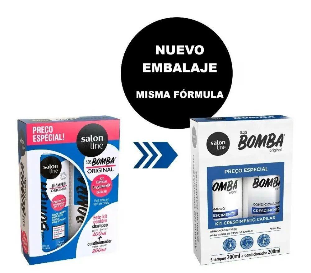  KIT SHAMPOO + ACOND SOS BOMBA ORIGINAL 200 ML SALON LINE-2