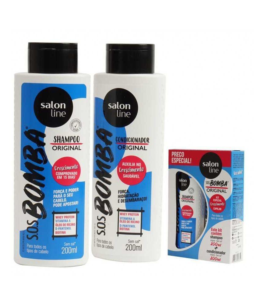  KIT SHAMPOO + ACOND SOS BOMBA ORIGINAL 200 ML SALON LINE-3