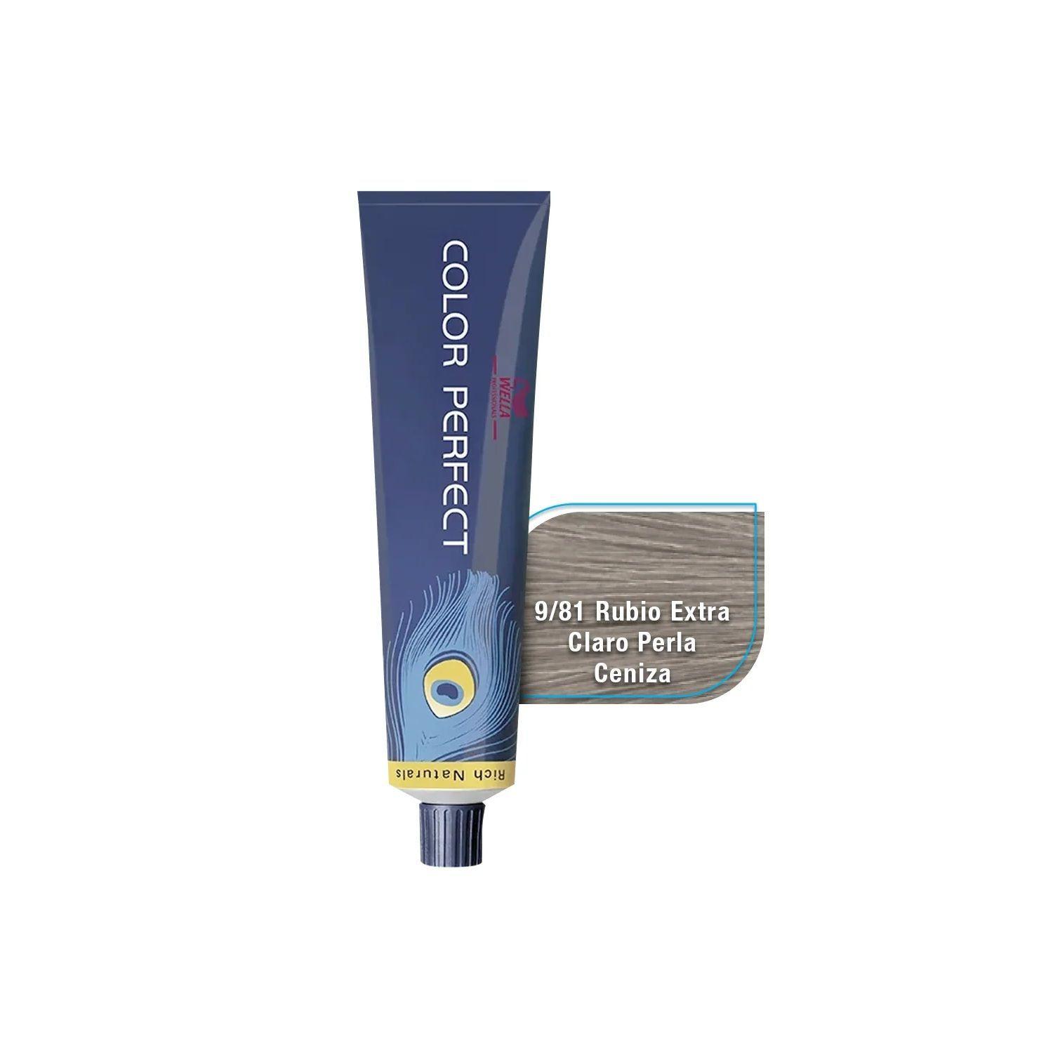 Tinte para Cabello Wella Color Perfect 9/81 Rubio Extra Claro Perla Ceniza 60ml-2