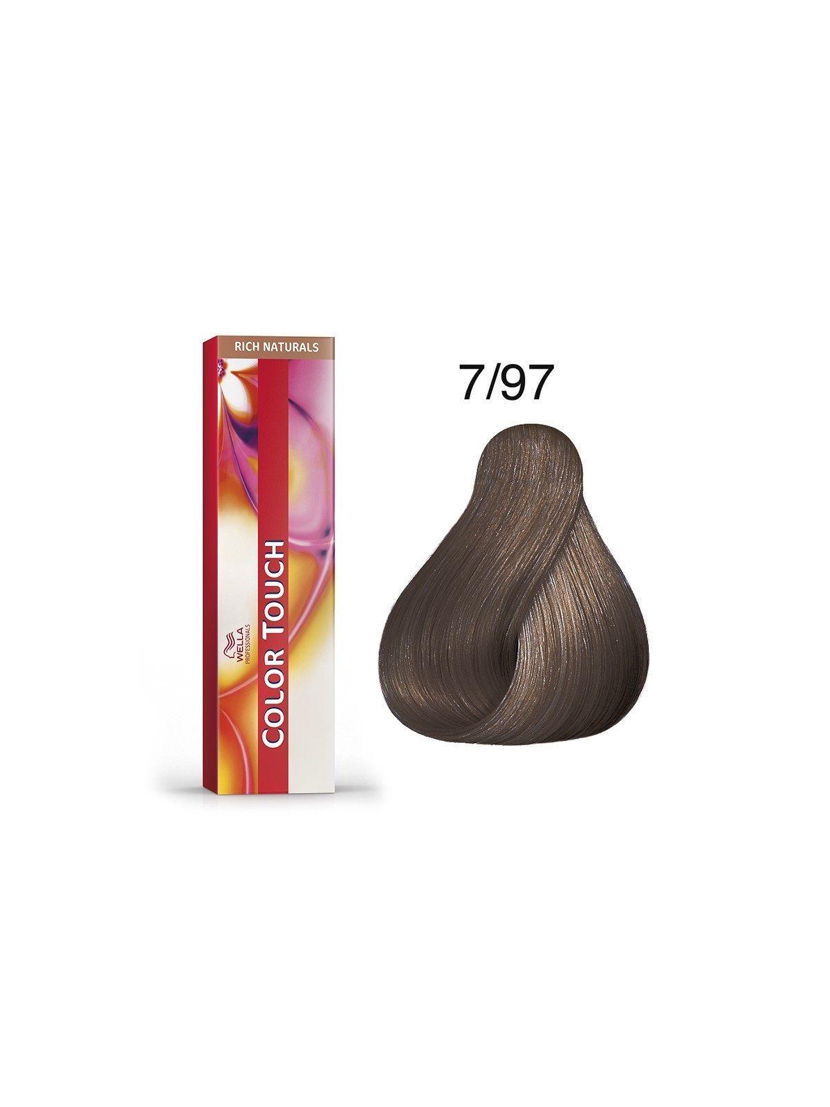 Tinte para cabello Wella Color Touch 7/97 Rubio Mediano Cendre Marron 60ml-3
