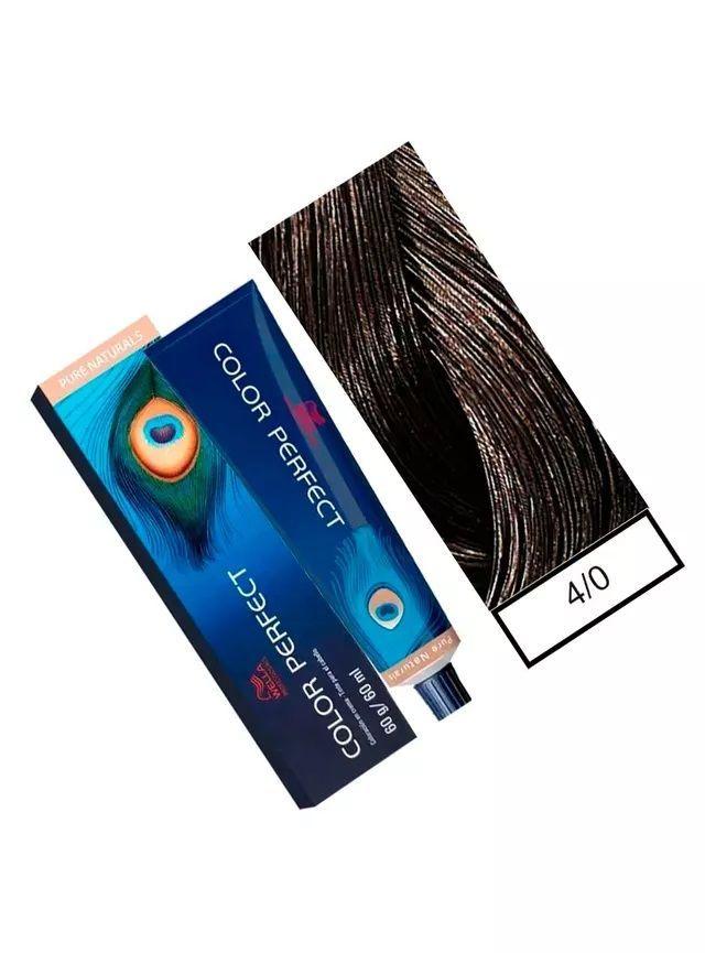 Tinte para Cabello Wella Color Perfect 4/0 Castaño Mediano 60ml-3