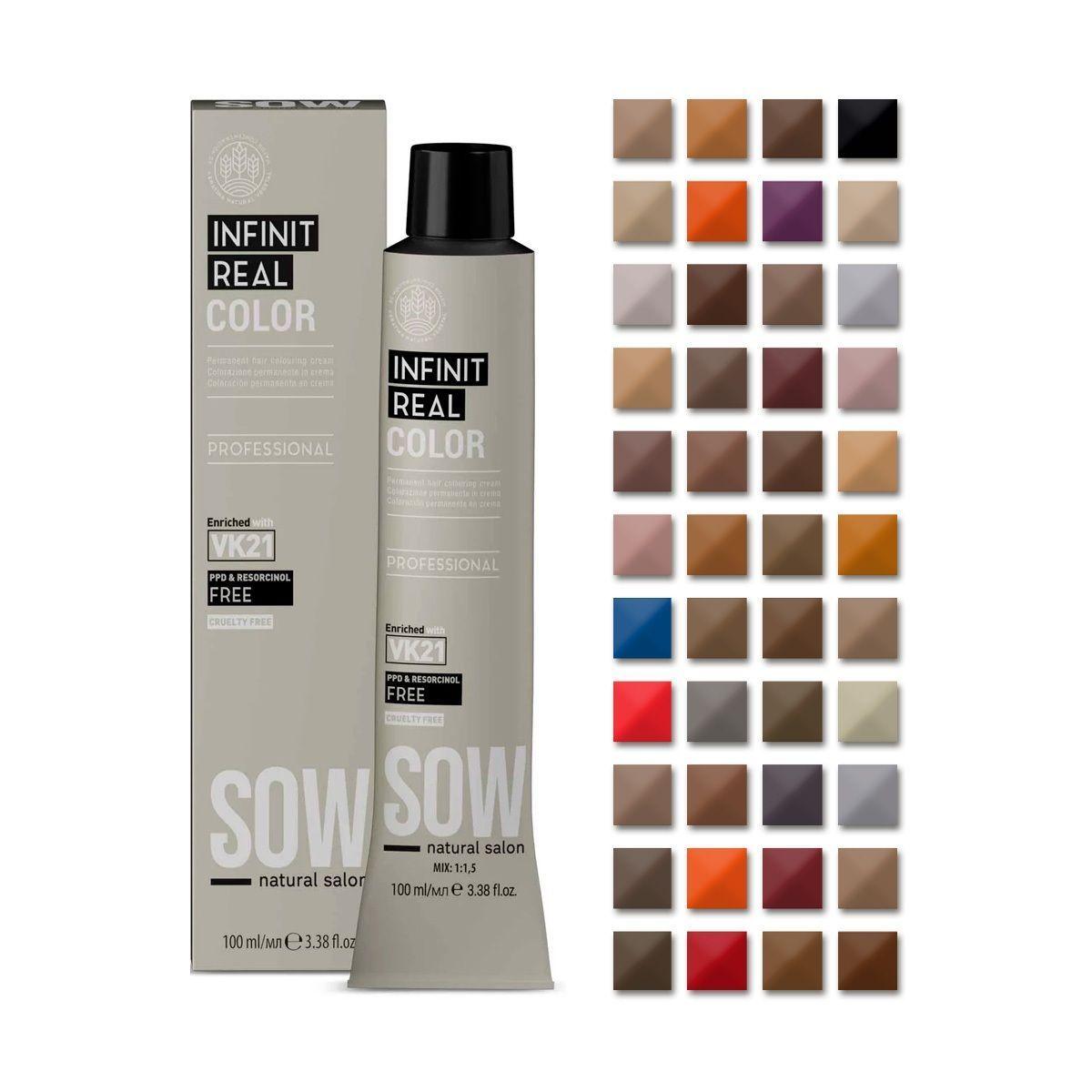 Tinte Sow Vk21 Inf Real Color 9.0 Rubio Clarisimo 100ml + Oxidante-3