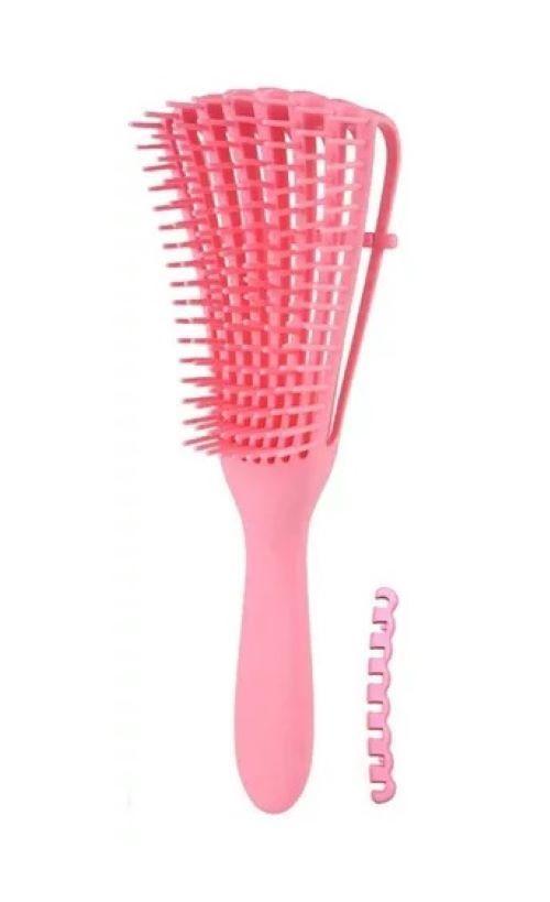 Mini Cepillo Flexible Desenredante Y Definidor De Rizos Rosa-2