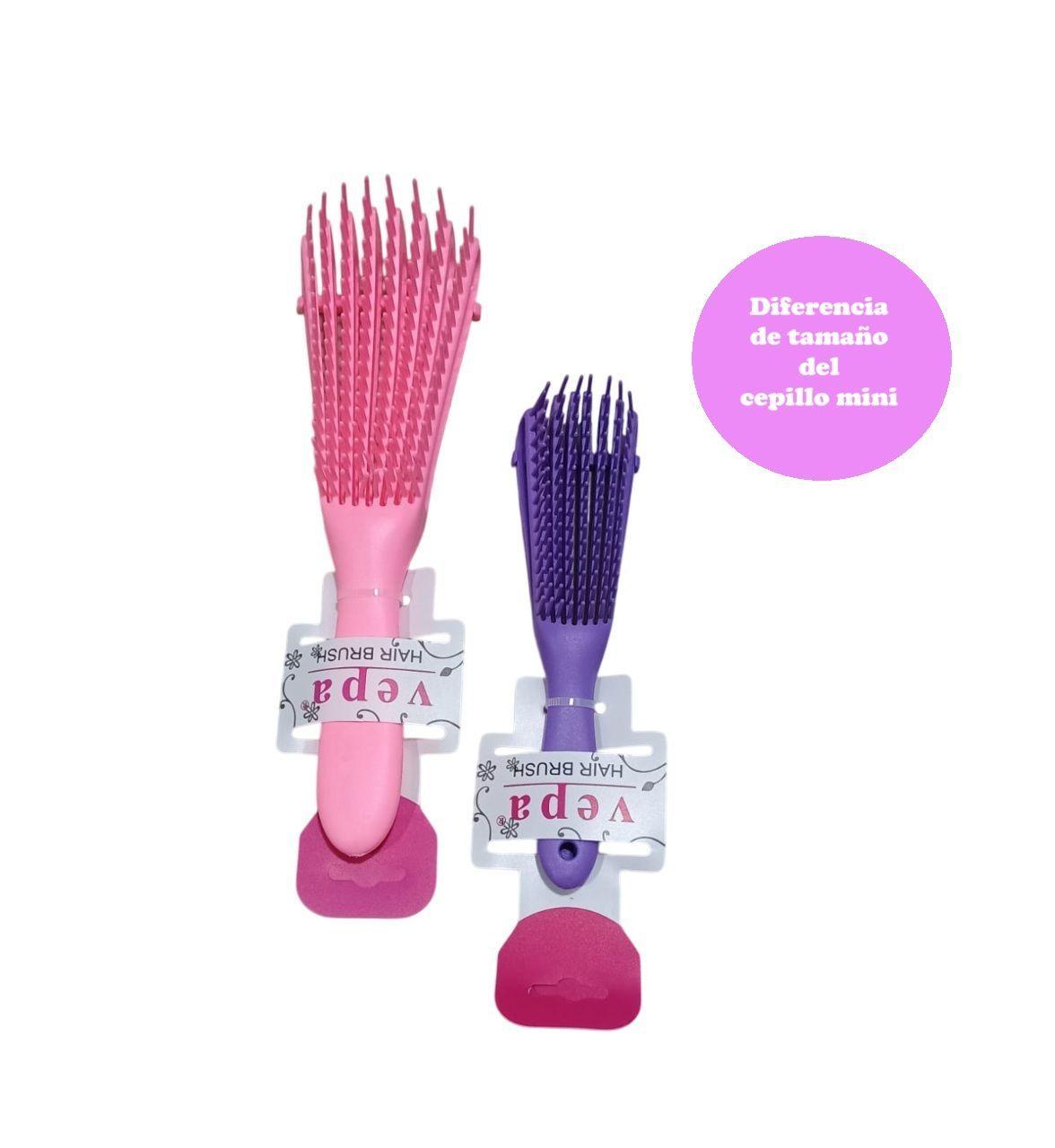 Mini Cepillo Flexible Desenredante Y Definidor De Rizos Rosa-4