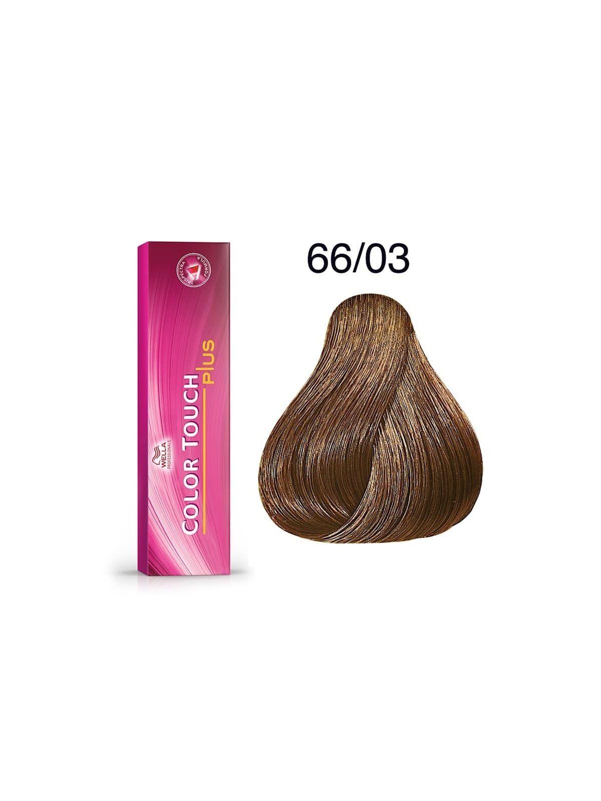 Tinte para cabello Wella Color Touch 66/03 Rubio Oscuro Intenso Natural Dorado 62ml-3