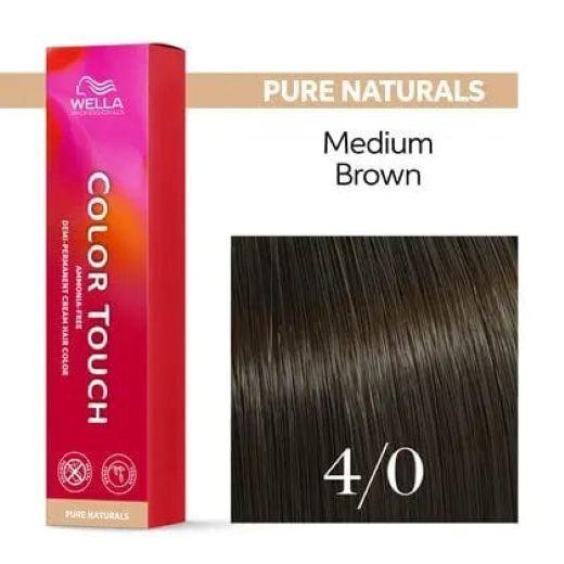 Tinte para cabello Wella Color Touch 4/0 Castaño Mediano 60ml-2