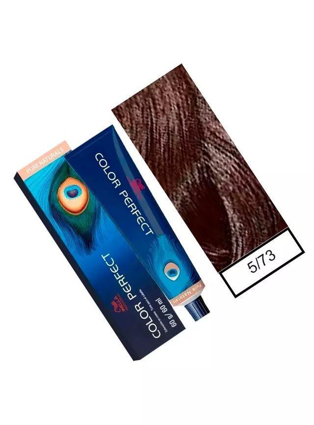 Tinte para Cabello Wella Color Perfect 5/73 Castaño Claro Marron Dorado 60ml-2