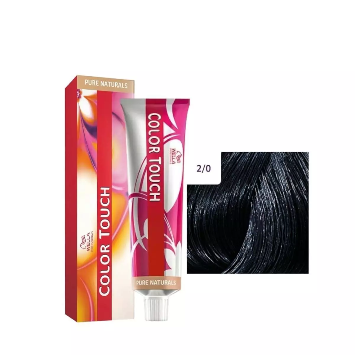 Tinte para cabello Wella Color Touch 2/0 Negro 60ml + Oxidante-4