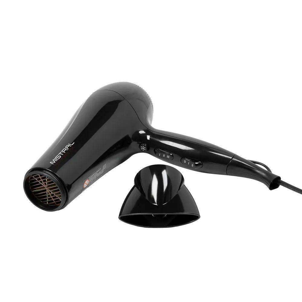 Secador De Pelo Mistral Tourmaline Ion Nano Silver Gama 2200w Negro-2