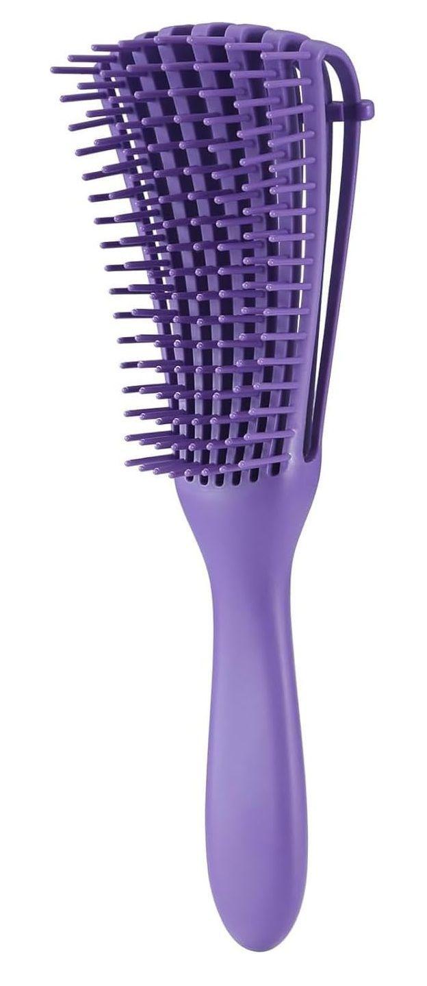 Mini Cepillo Flexible Desenredante Y Definidor De Rizos Violeta-2