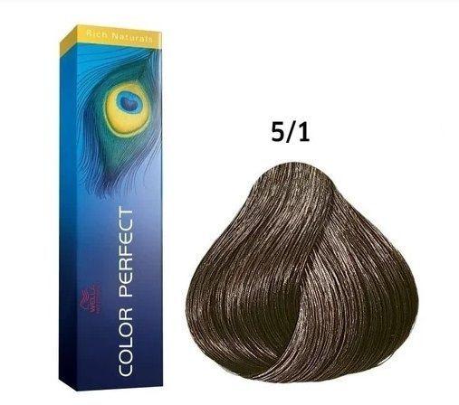Tinte para Cabello Wella Color Perfect 5/1 Castaño Claro Ceniza 60ml-2