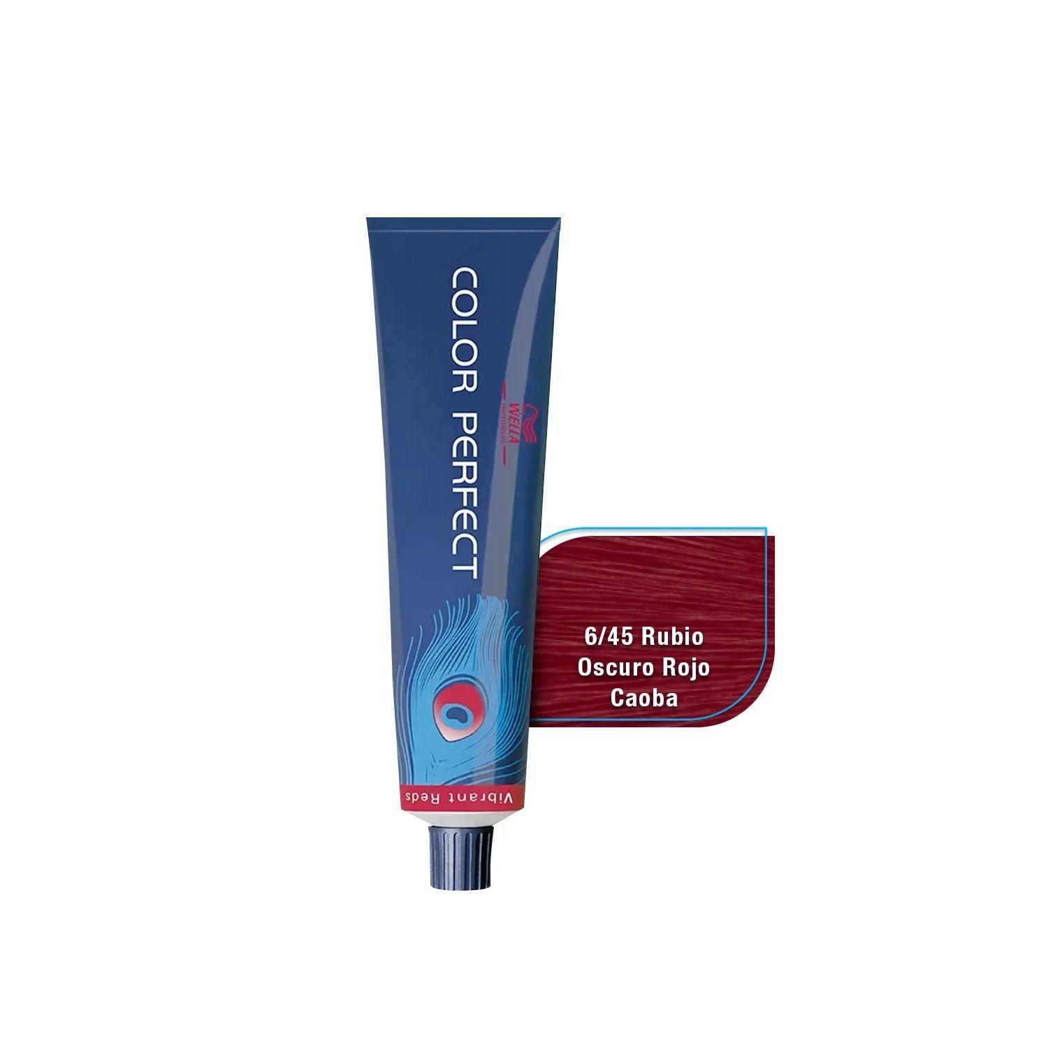 Tinte para Cabello Wella Color Perfect 6/45 Rubio Oscuro Rojo Caoba 60ml-2