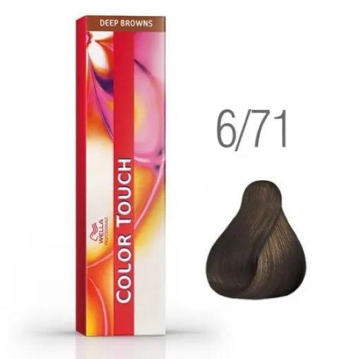 Tinte para cabello Wella Color Touch 6/71 Rubio Oscuro Marron Ceniza62ml-2