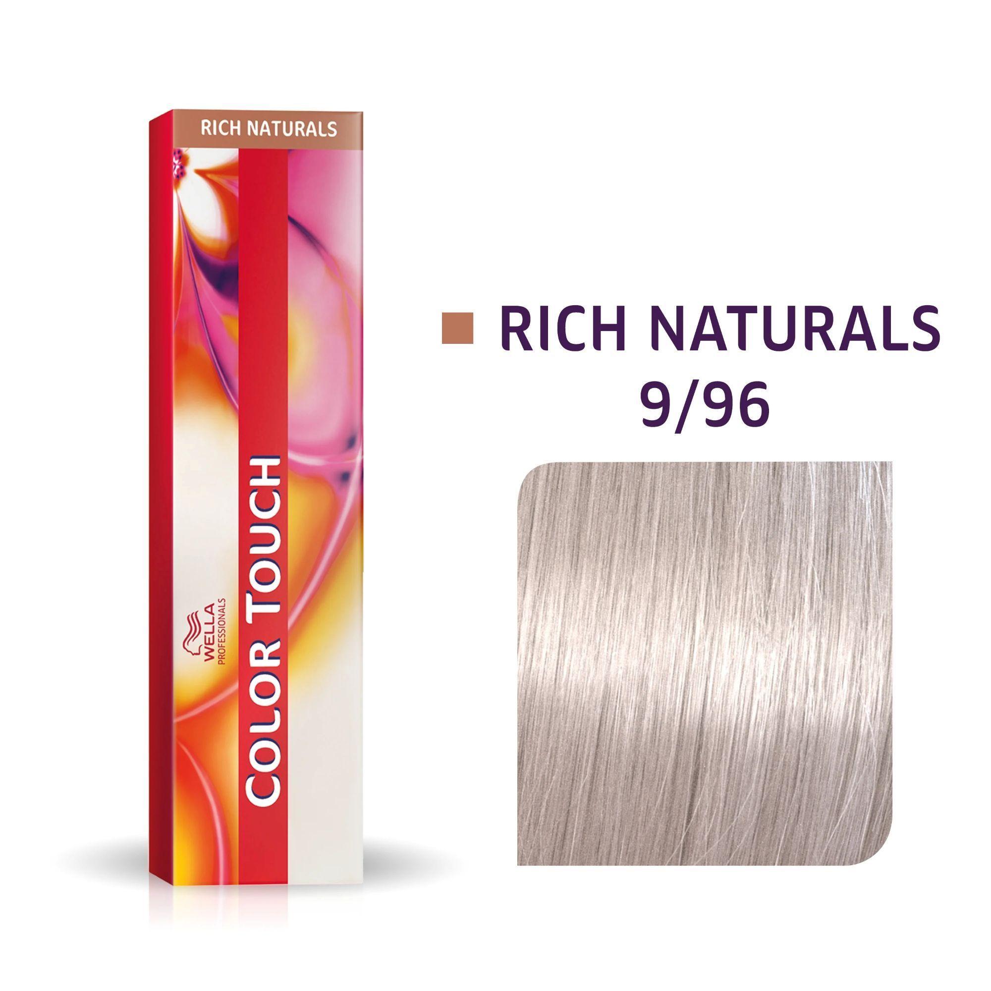 Tinte para cabello Wella Color Touch 9/96 Rubio Extra Claro Cendre Violeta 60ml-3