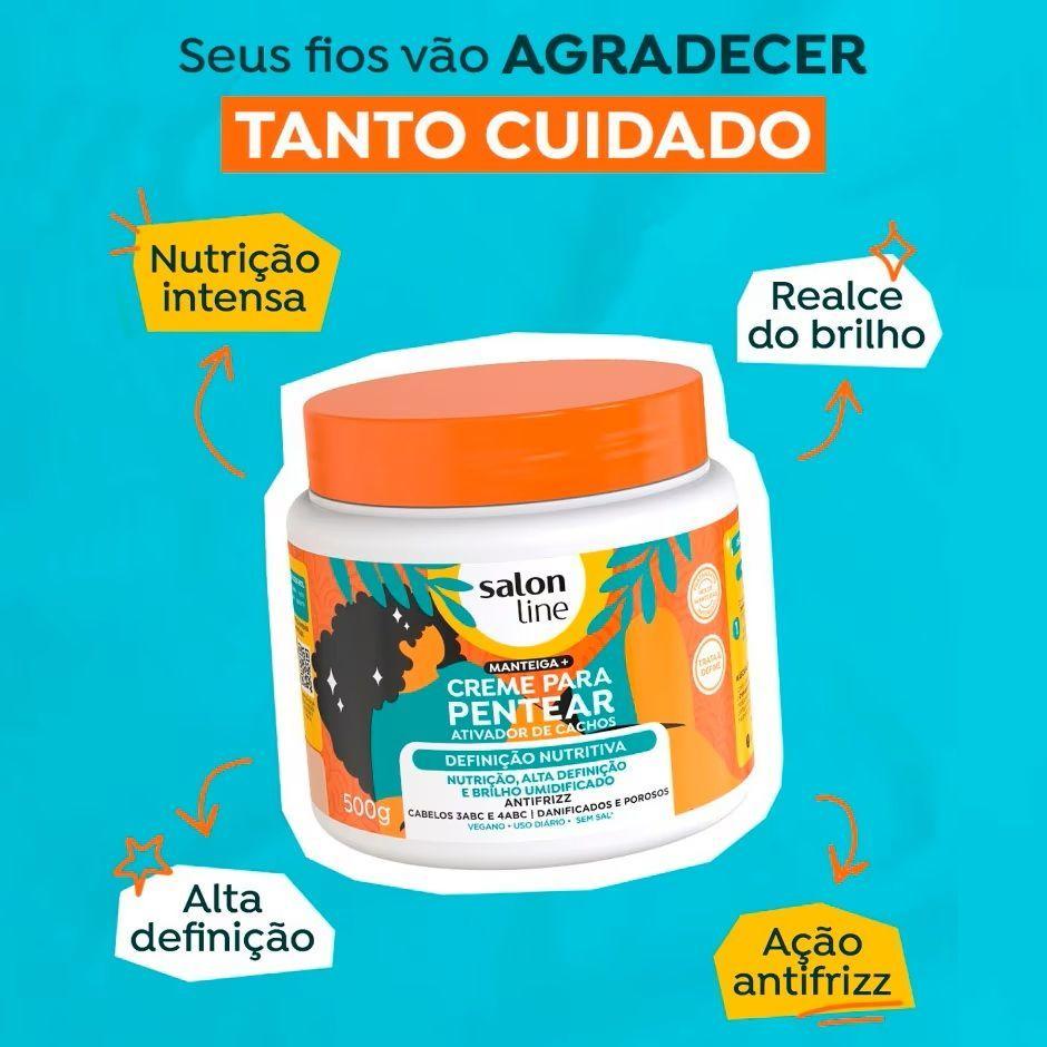 CREMA DE PEINAR CACHOS DEFINICION NUTRITIVA 500GR SALON LINE-2