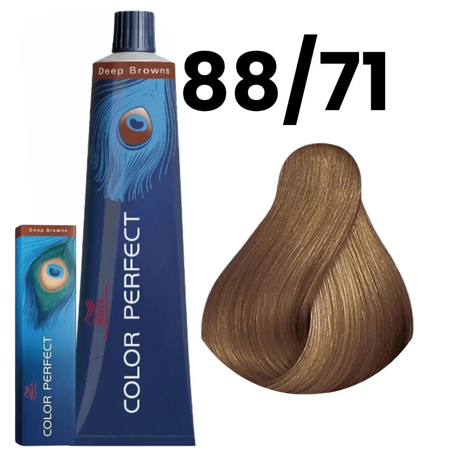 Tinte para Cabello Wella Color Perfect 88/71 Rubio Claro Intenso Marron Ceniza 60ml-3