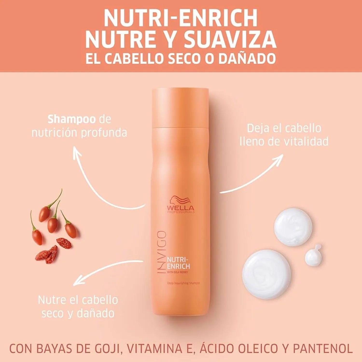 Shampoo Invigo Nutri Enrich Wella 250 Ml Reparación Profunda-3