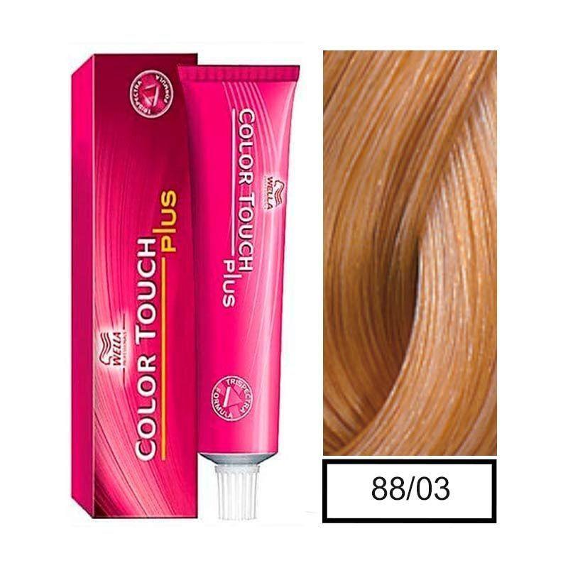 Tinte para cabello Wella Color Touch 88/03 Rubio Claro Intenso Natural Dorado 62ml + Oxidante-0