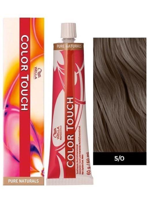 Tinte para cabello Wella Color Touch 5/0 Castaño Claro 60ml-0