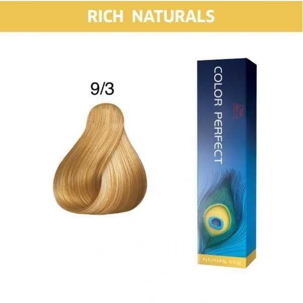 Tinte para Cabello Wella Color Perfect 9/3 Rubio Extra Claro Dorado 60ml-3