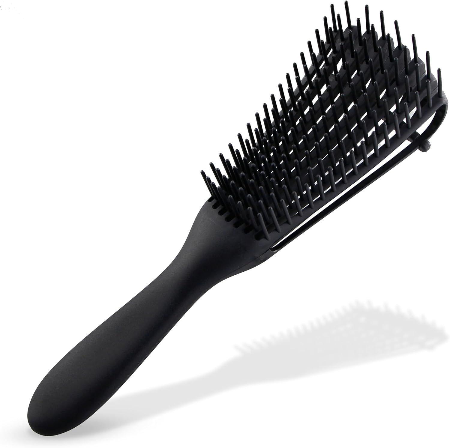 Mini Cepillo Flexible Desenredante Y Definidor De Rizos Negro-3