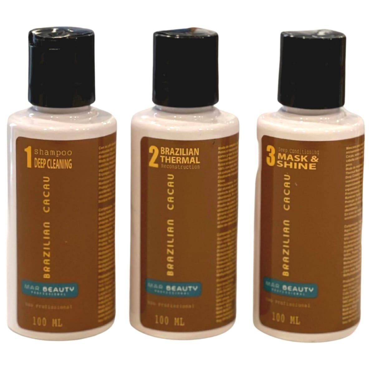 Kit Alisado Brazilian Cacau 100ml C/U 3 Pasos Marbeauty-3