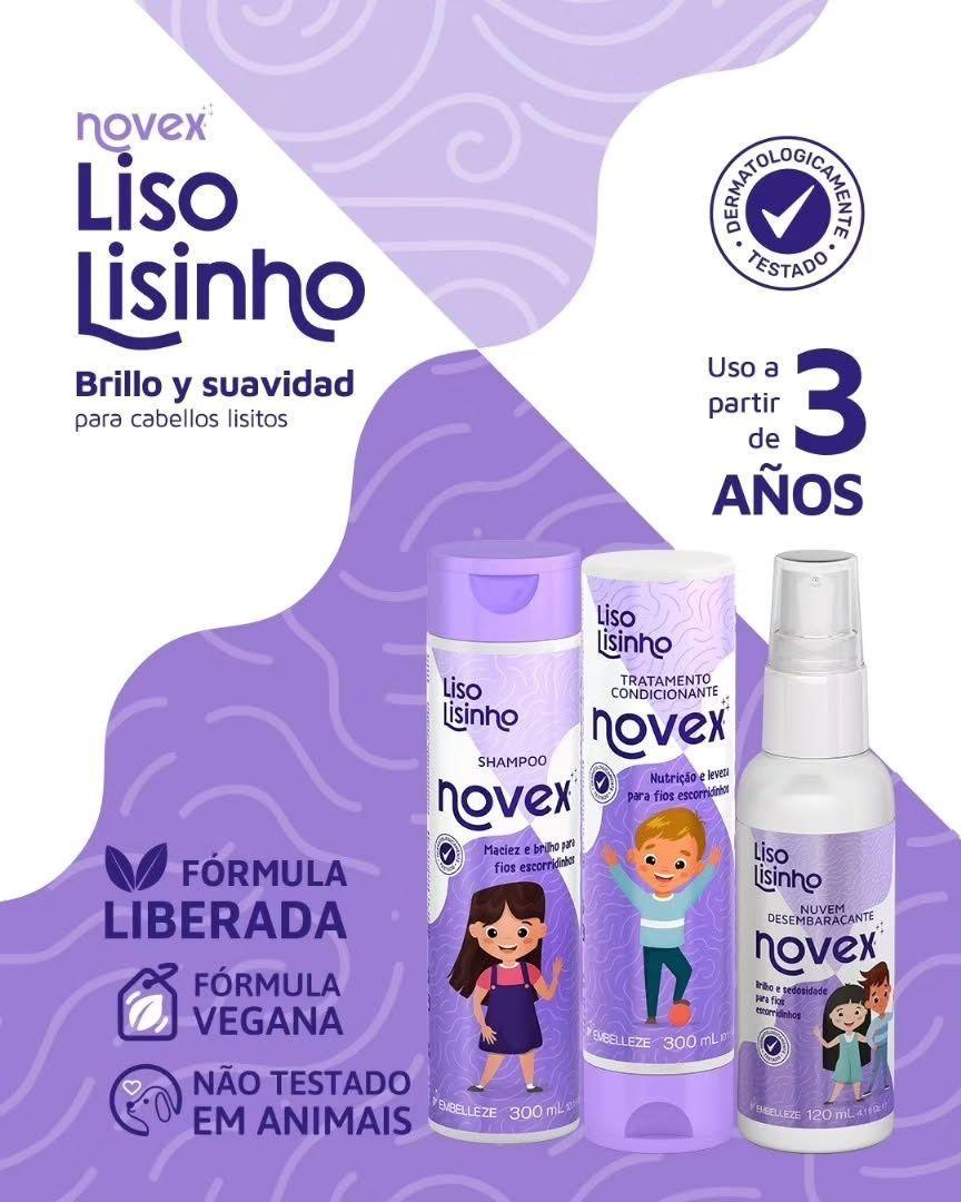 DESENREDANTE DE CABELLOS NIÑOS LISO LISINHO NOVEX 120ML-3