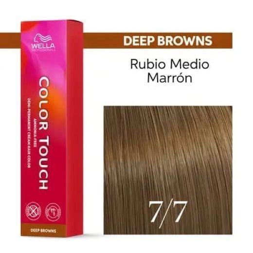 Tinte para cabello Wella Color Touch 7/7 Rubio Mediano Marron 60ml + Oxidante-2