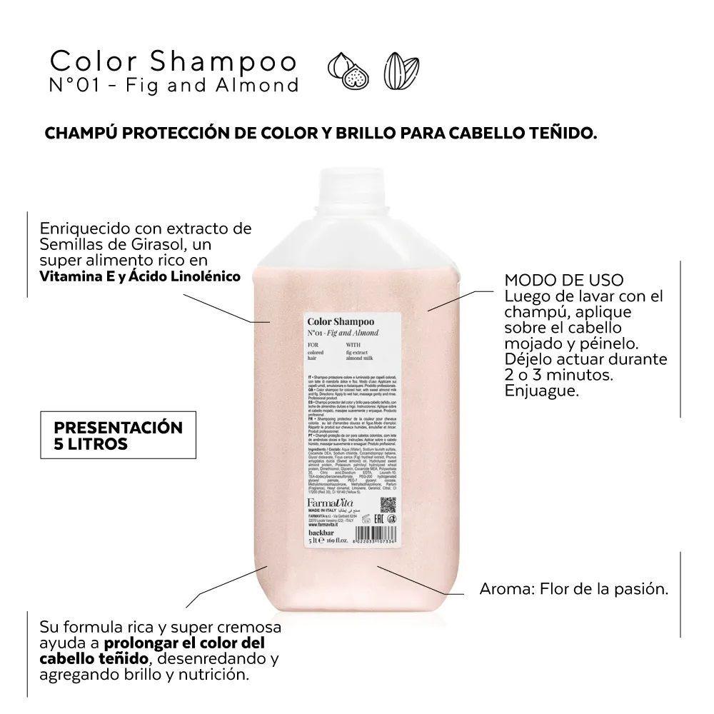 Farmavita Color Shampoo Nro 01 Leche de almendras e higos 5000 Ml-1