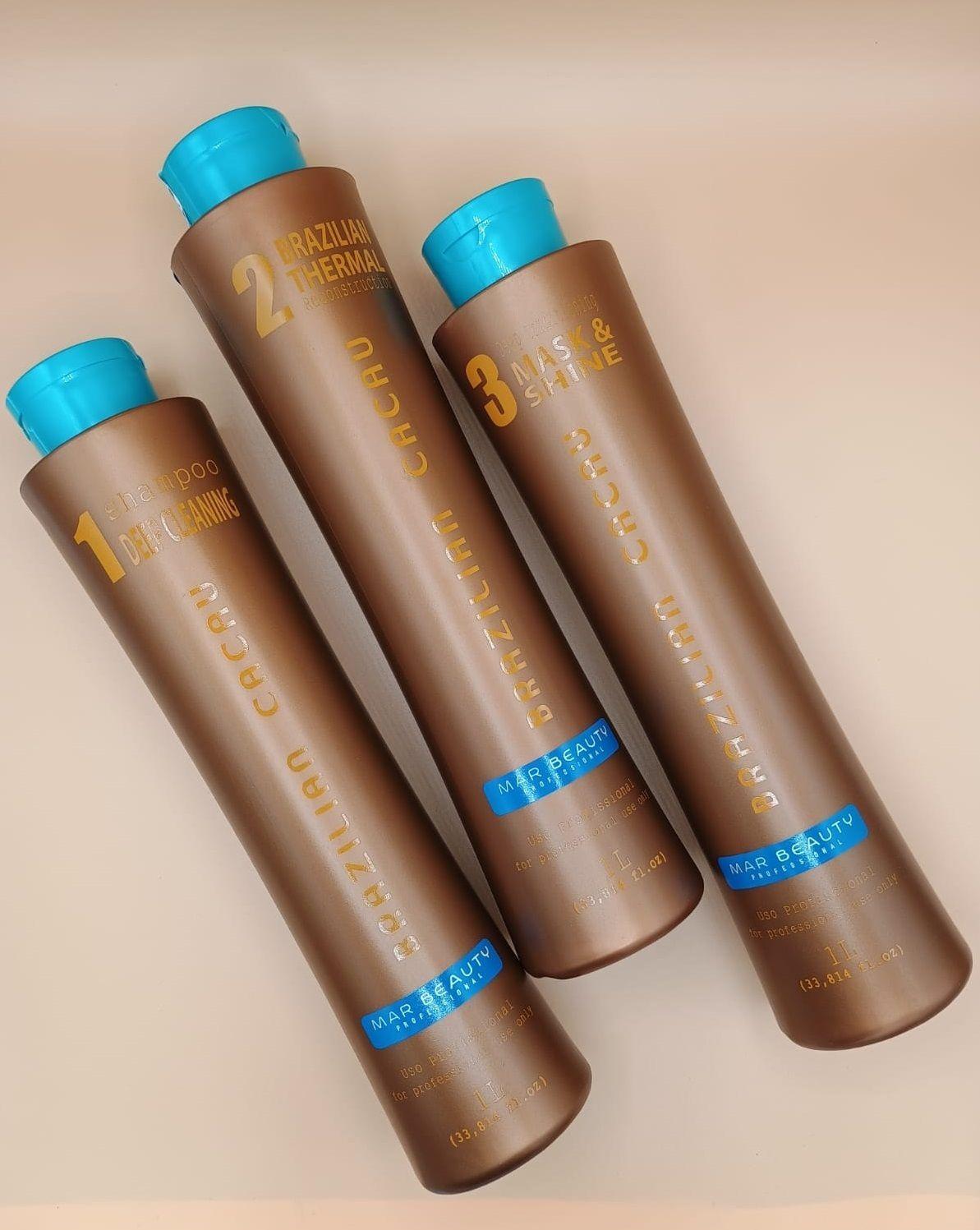 Kit Alisado Brazilian Cacau 1000ml C/U 3 Pasos Marbeauty-2