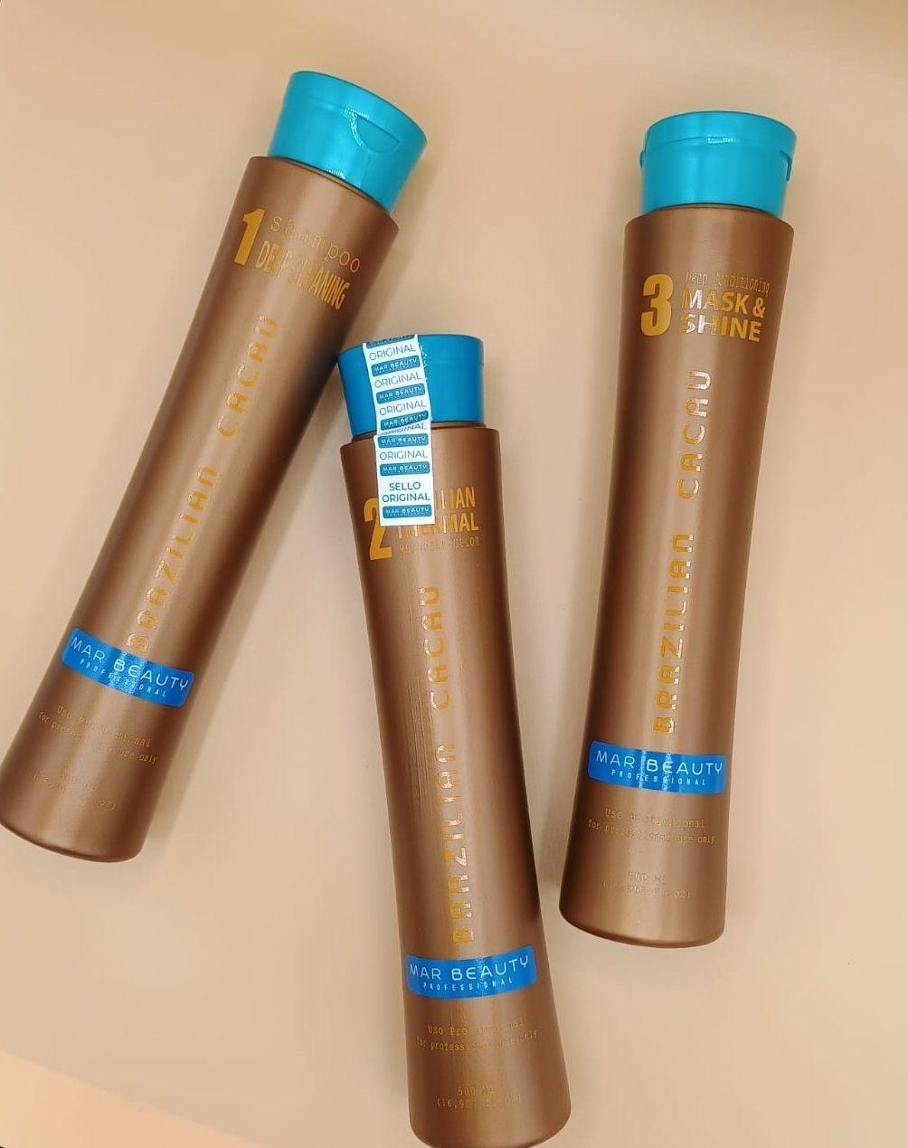 Kit Alisado Brazilian Cacau 1000ml C/U 3 Pasos Marbeauty-6