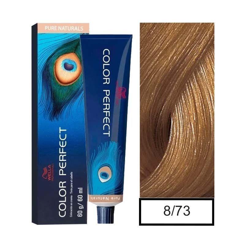 Tinte para Cabello Wella Color Perfect 8/73 Rubio Claro Marron Dorado 60ml +Oxidante-0