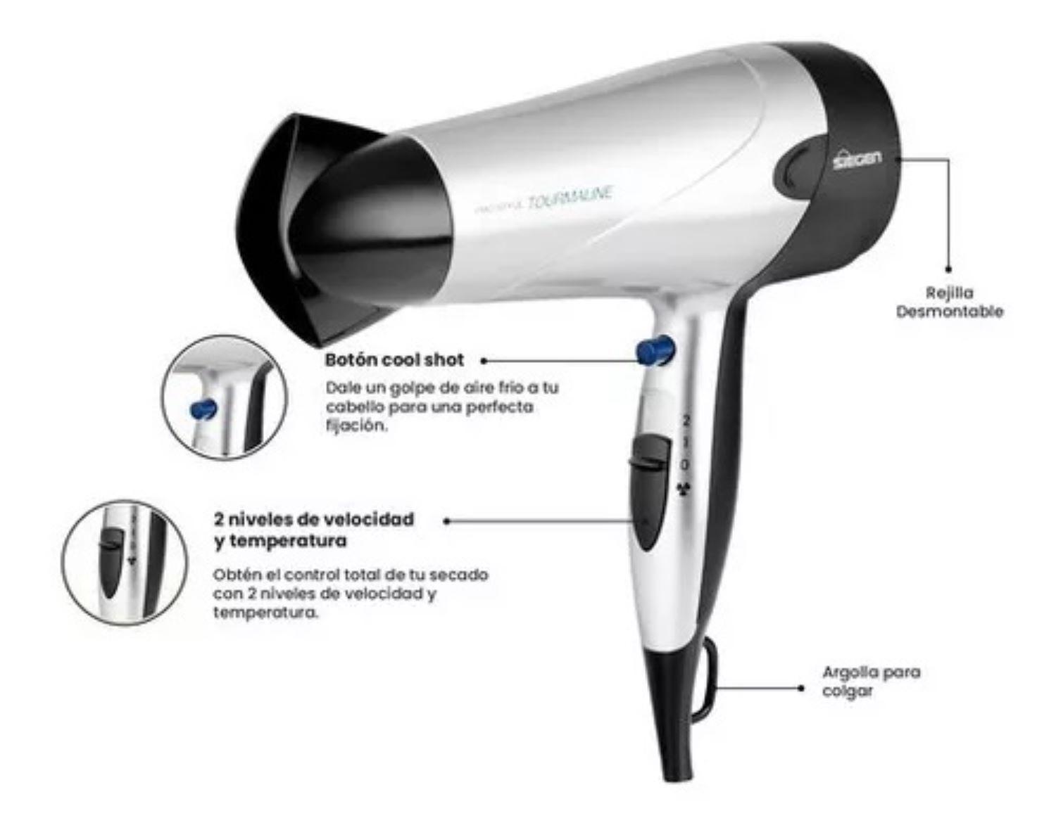 Secador de Pelo Siegen Signature Silver SG3025S 2000Watts-6