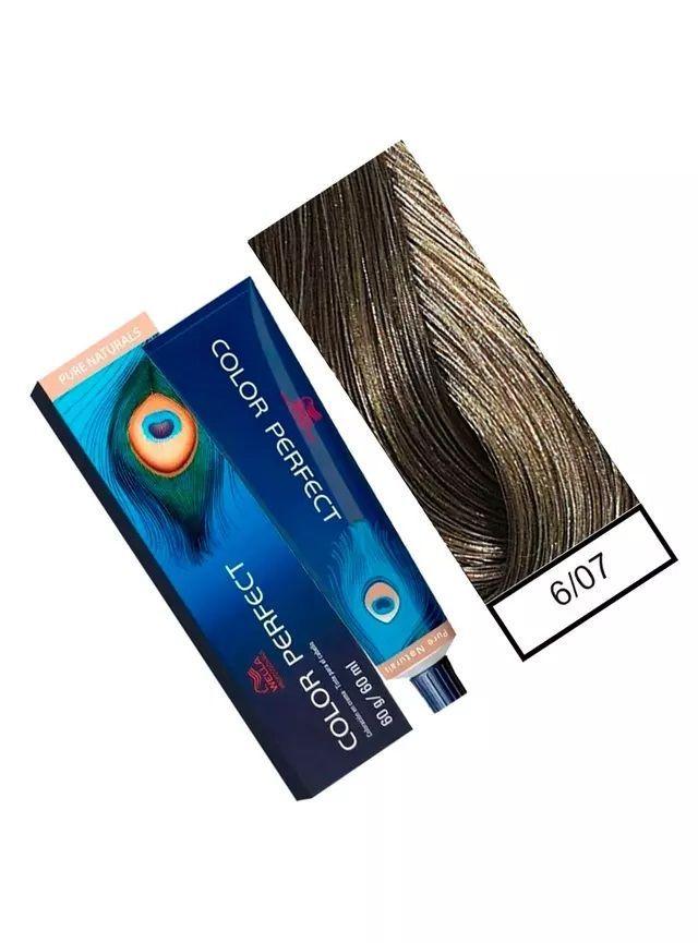 Tinte para Cabello Wella Color Perfect 6/07 Rubio Oscuro Natural Marron 60ml-2