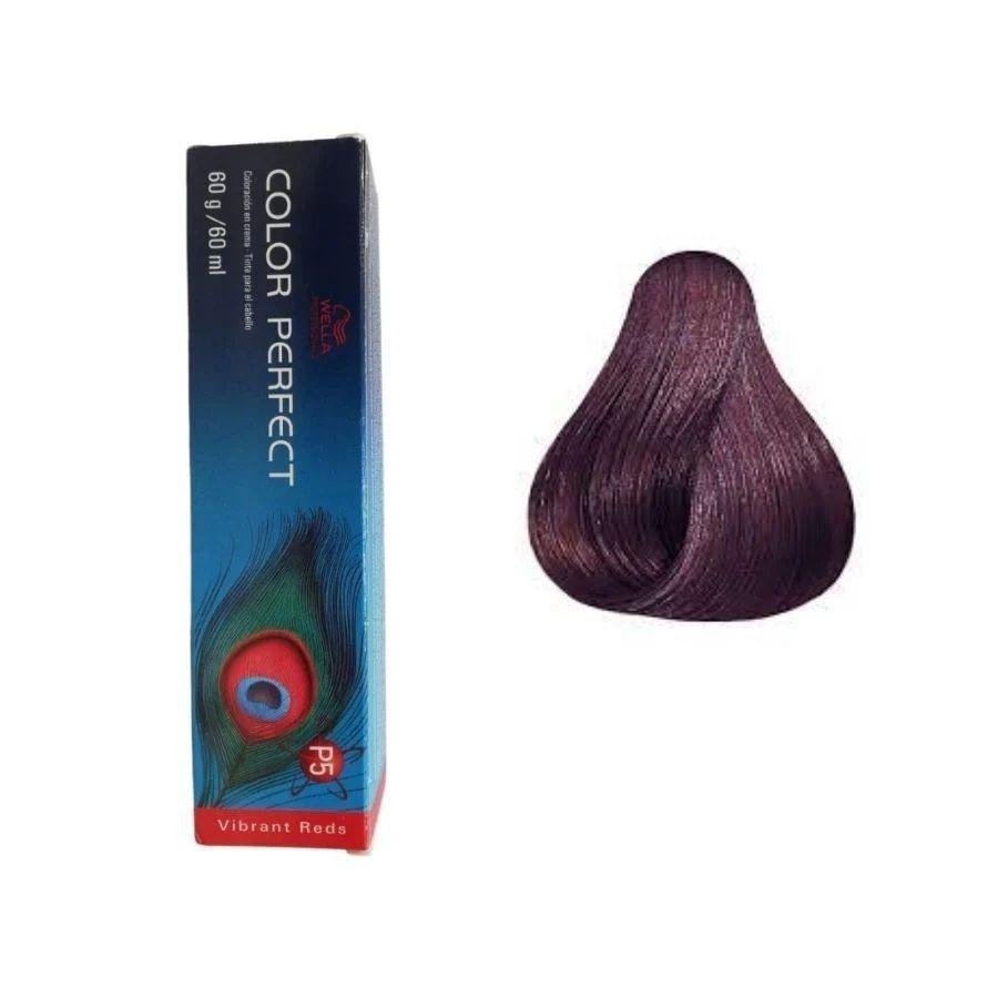 Tinte para Cabello Wella Color Perfect 5/66 Castaño Claro Violeta Intenso 60ml +Oxidante-2