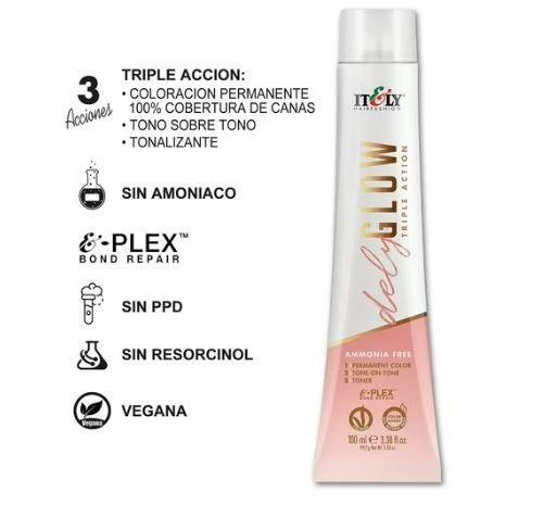 TINTURA PER S/AMONI ITELY DELYGLOW 1N NEGRO 100ML 1.0 + OXIDANTE-3