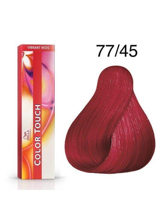 Tinte para cabello Wella Color Touch 77/45 Rubio Mediano Intenso Rojo Caoba 60ml-4