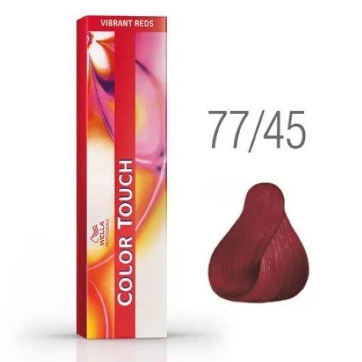 Tinte para cabello Wella Color Touch 77/45 Rubio Mediano Intenso Rojo Caoba 60ml-5