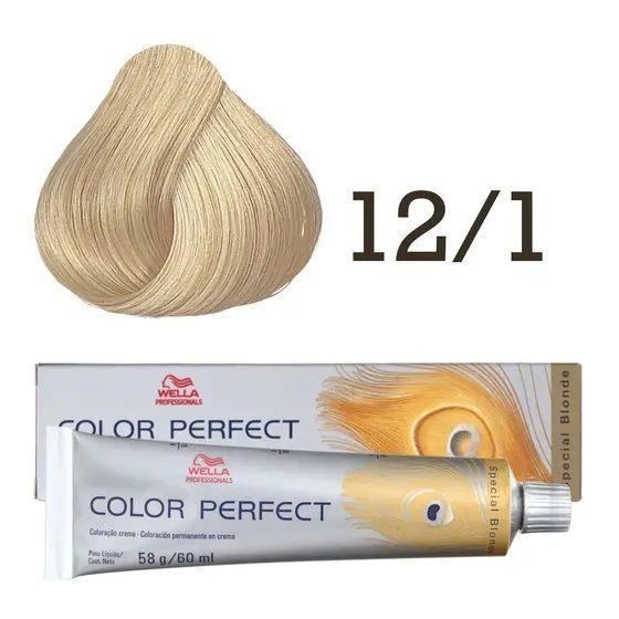 Tinte para Cabello Wella Color Perfect 12/1 Rubio Especial Ceniza 60ml +Oxidante-2