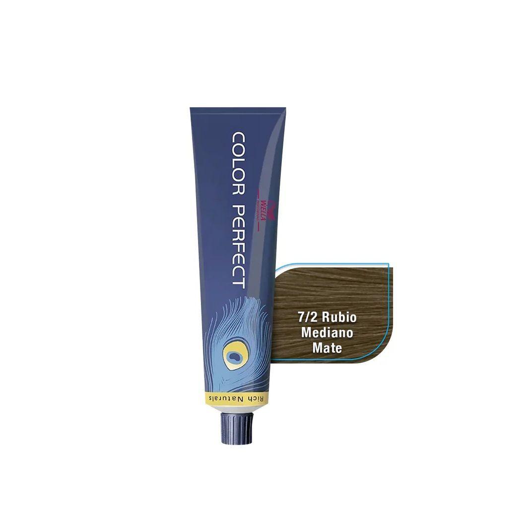 Tinte para Cabello Wella Color Perfect 7/2 Rubio Mediano Mate 60ml-2